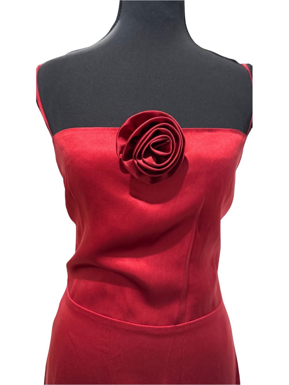 NWT Reformation Frankie Silk Maxi Dress Burgundy Rosette Size 10 - Picture 5 of 10